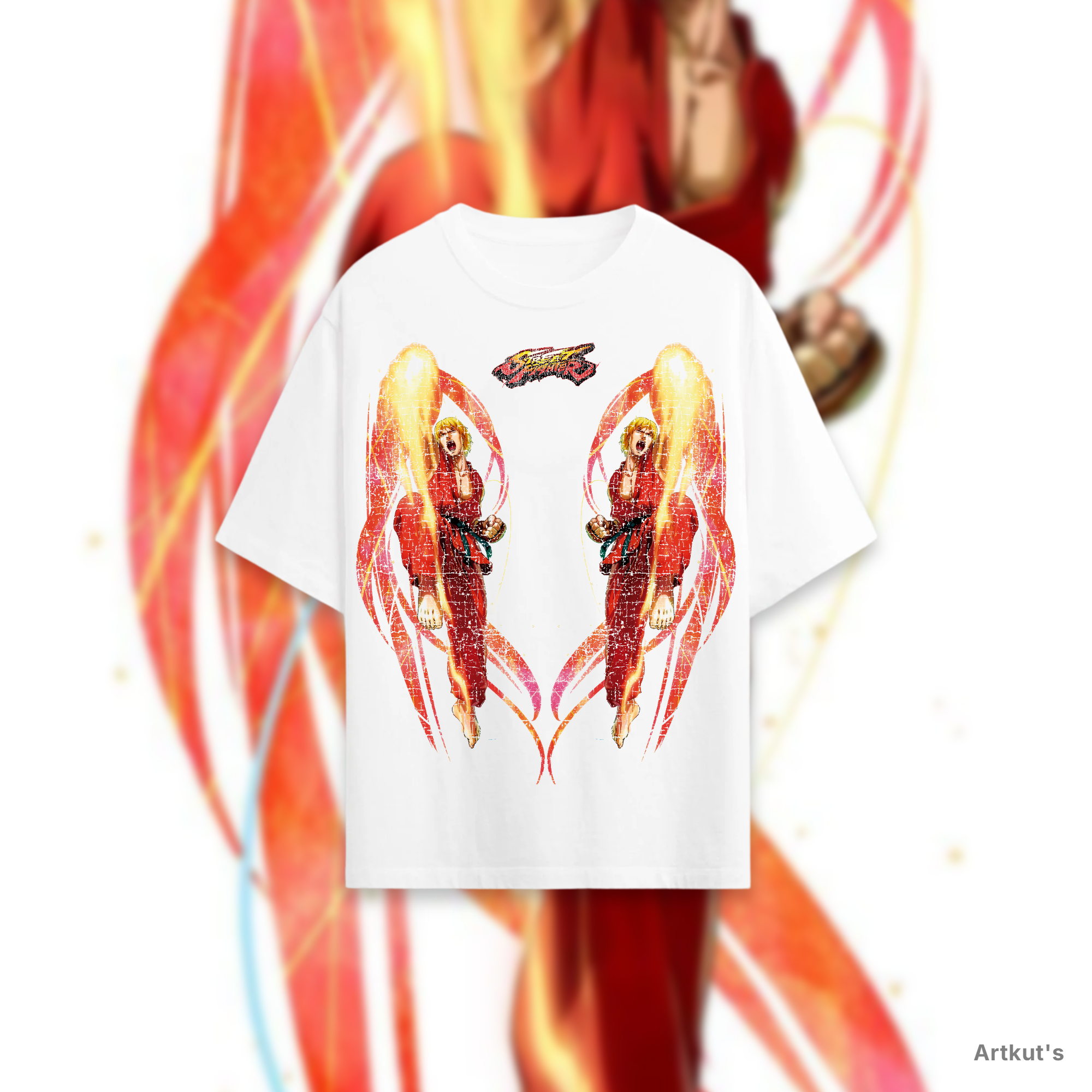 Polera "Symmetrical Shoryuken" – Street Fighter Edición Ken Masters