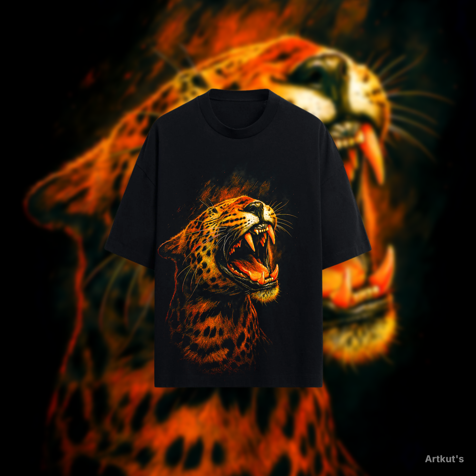 Polera Oversize “Savage Leopard”